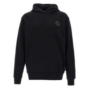 Philipp Plein Tone-On-Tone Logo Patch Hoodie With Practical Pockets - NWT